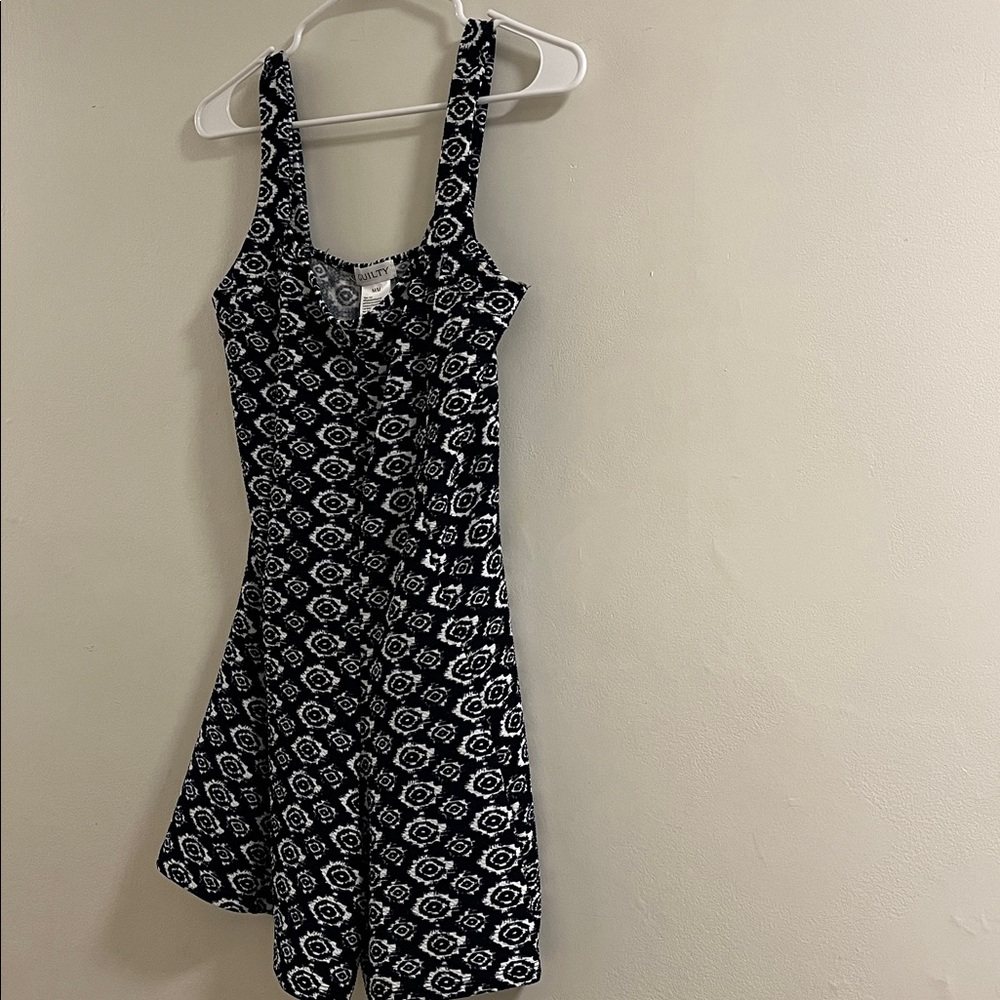 Navy Blue and White Romper
